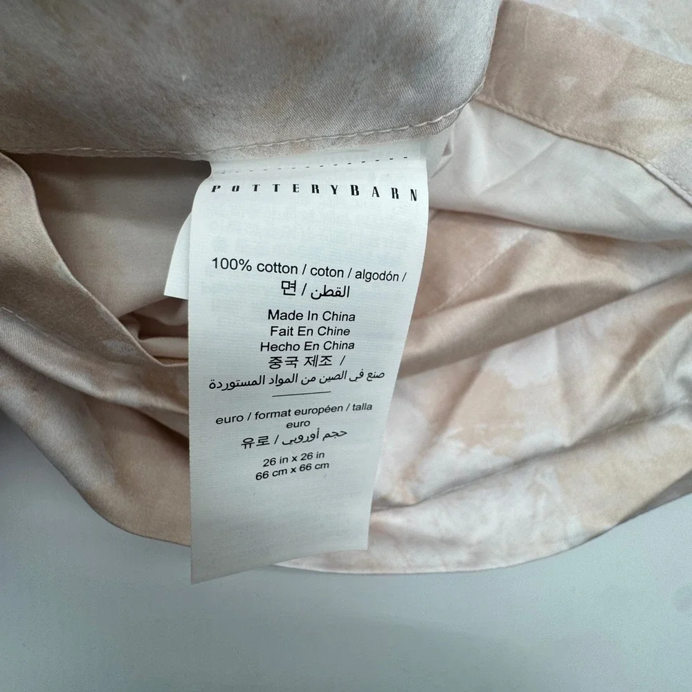 Monique Lhuillier Pottery Barn Garden Rose Euro Shams set x2 Floral Cotton 26x26